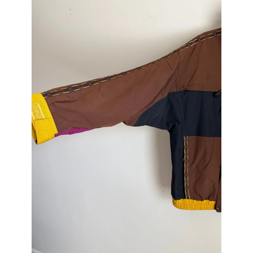 Vtg North Face Extreme Gear Jacket Mens L Brown Colorblock Aztec Southwestern
